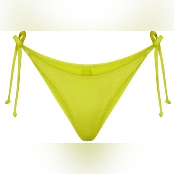 SOLD OUT ~ NEW IN POLY Skims Recycled Swim Dippy Tie Bikini Bottoms~Citrus~Large - Picture 7 of 10
